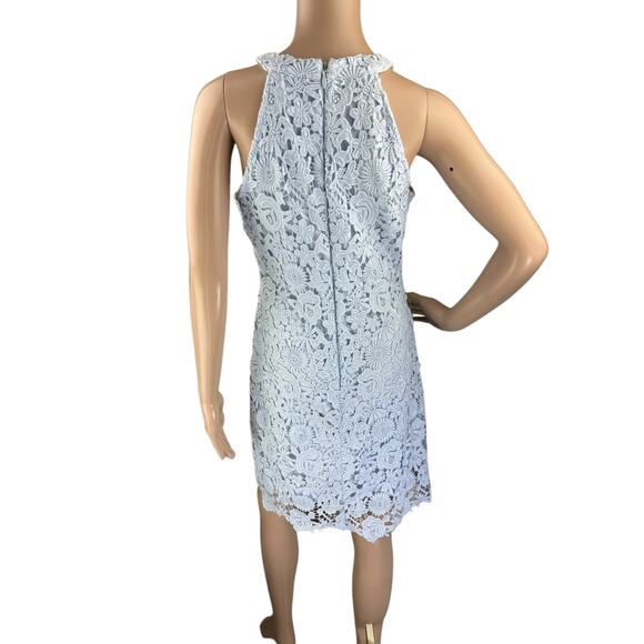 Lulus Love Poem Women Light Blue Lace Sleeveless Cocktail Sheath Dress M - Picture 6 of 7
